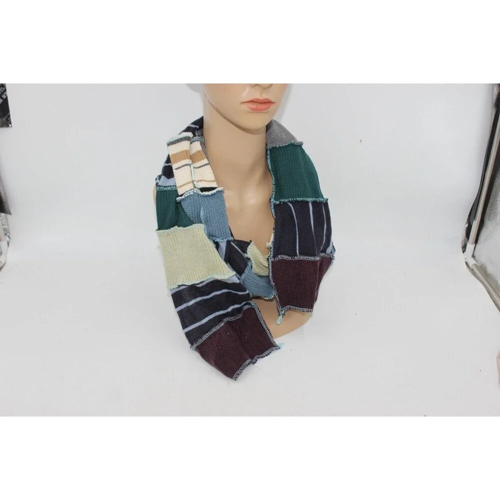 Scarf Upcycled Green Blue Ivory Sweaters Red ~88